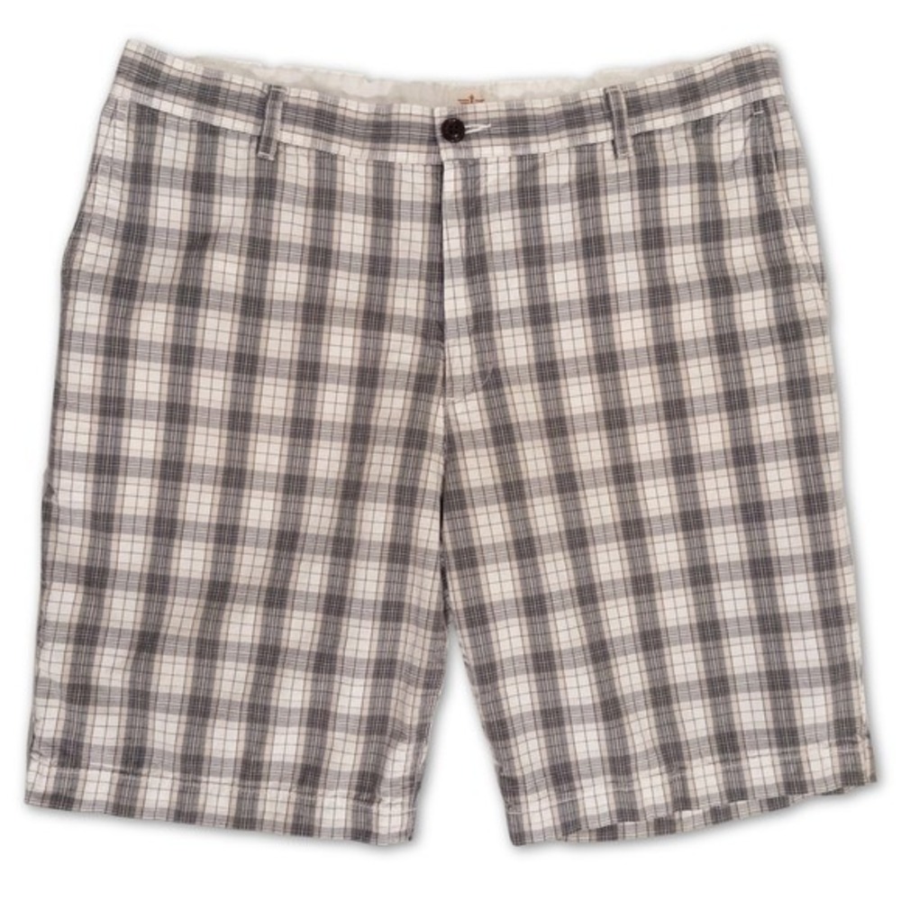 Dockers Mens Size 38 Shorts Plaid Chino‎ Preppy Casual Flat Front Gray Beige